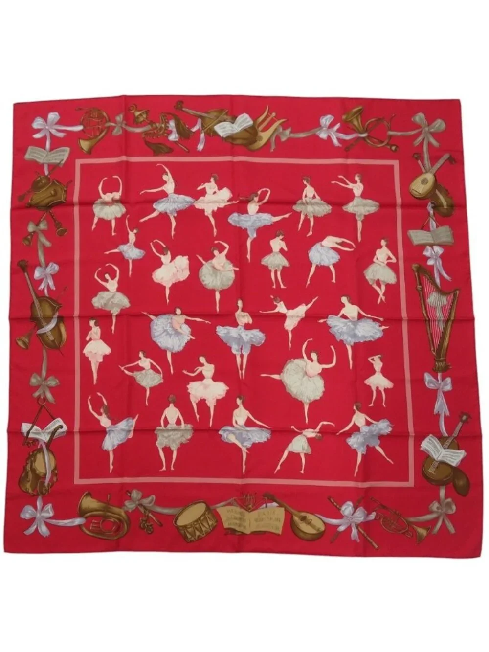 Hermes Carre 90 la Dance Ballerina Red Scarf - Picture 1 of 5